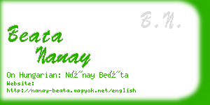 beata nanay business card